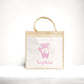 Sac cabas personnalisé avec motif ballerines, Sac jute, Idée cadeau danseuse.