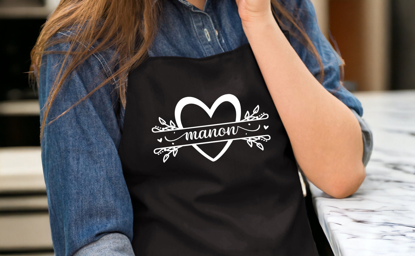 Tablier de cuisine personnalisé avec prénom, Tablier jardin, Cadeau fête des pères, Cadeau fête des mères