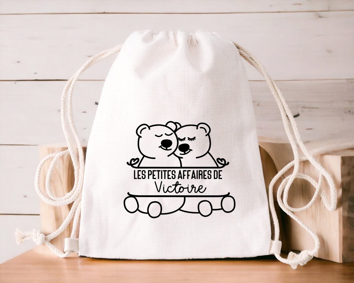 Sac à dos enfant, Sac à dos enfant personnalisé maternelle, Sac enfant ourson, Sac à dos à cordon