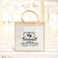 Sac Cabas toile et jute enfant personnalisé, Cadeau enfant prénom, Cadeau anniversaire enfant, Sac enfant ourson