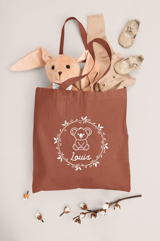 Sac enfant koala personnalisé, Sac enfant, Sac doudou personnalisé prénom, Tote bag enfant