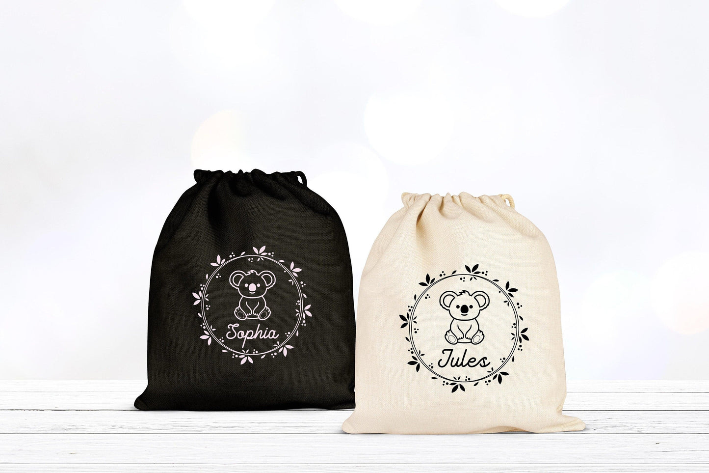 Pochon Koala personnalisé, Pochon doudou, Pochon enfant