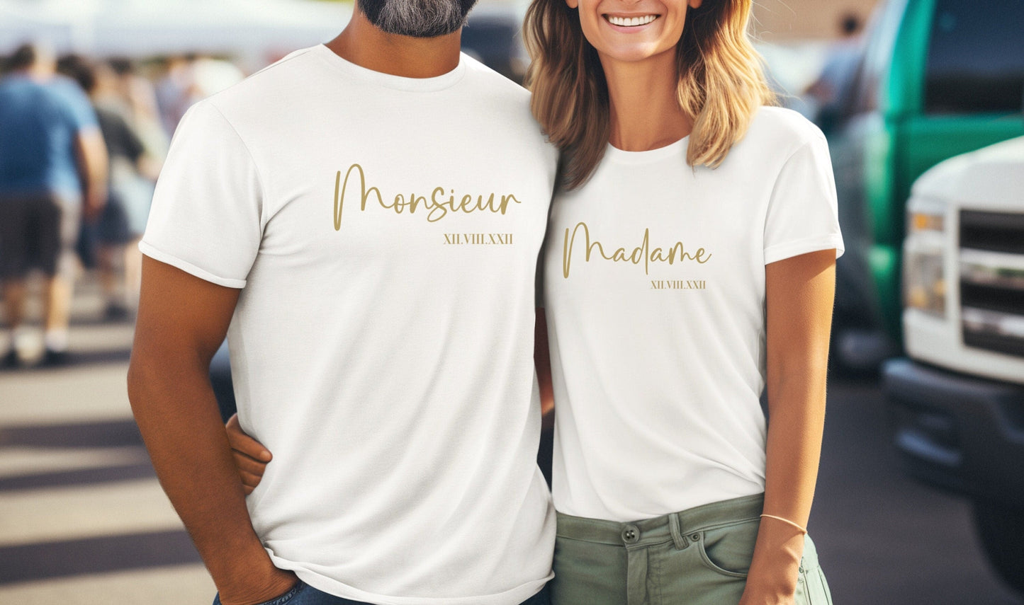 T-shirt de couple assorti, T-shirt mariage, Cadeau de mariage personnalisé