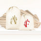 Pochon Monogramme Florale, pochette initiale personnalisée, Idée cadeau maman personnalisé