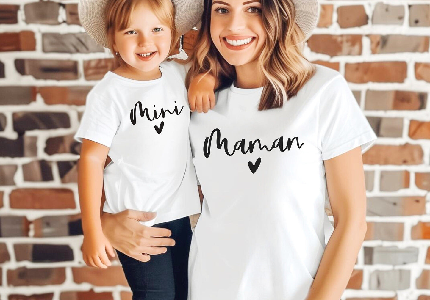 T-Shirt Maman Fille Fils Assorti, Ensemble Maman et Moi, Cadeau maman