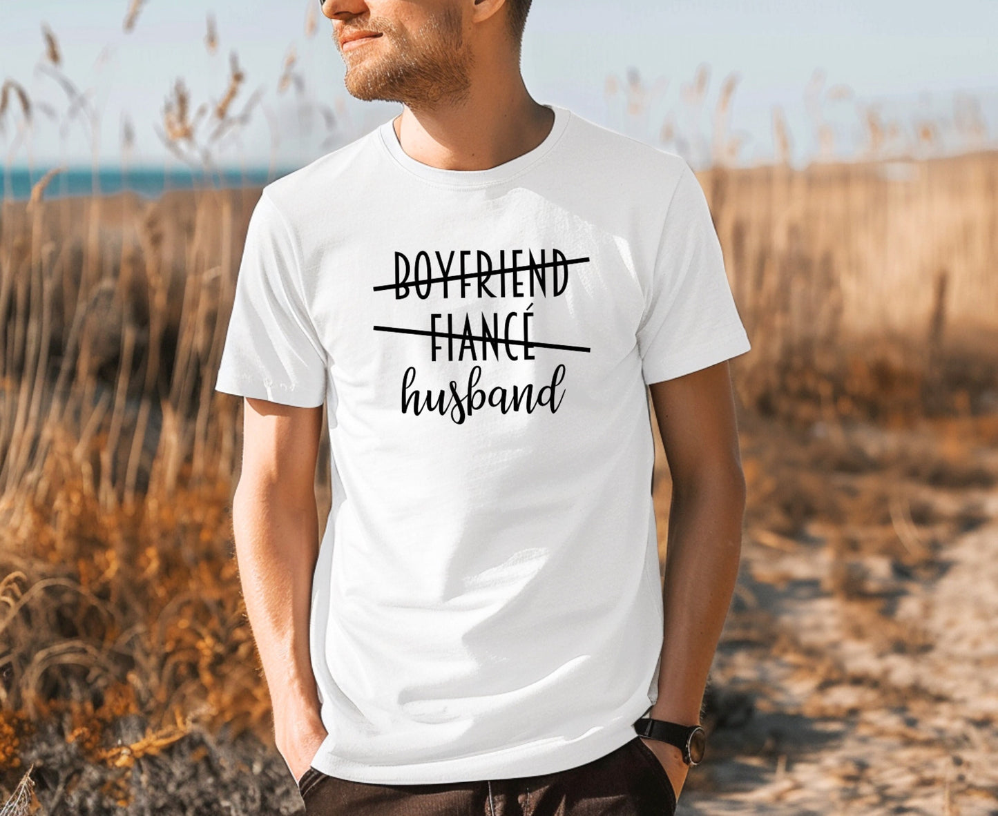 TShirt Boyfriend Fiancé Husband, cadeau marié, tshirt marié, couple mariage, cadeau mariage