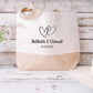 Sac en jute et coton personnalisé mariage, Sac EVJF, Sac de la mariée, Cabas personnalisé mariage