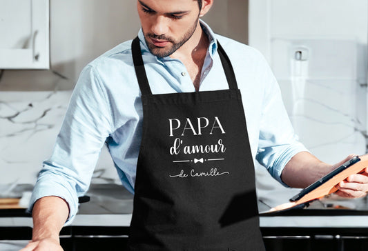 Tablier de cuisine personnalisé avec prénom, Cadeau de cuisine, Cadeau papa