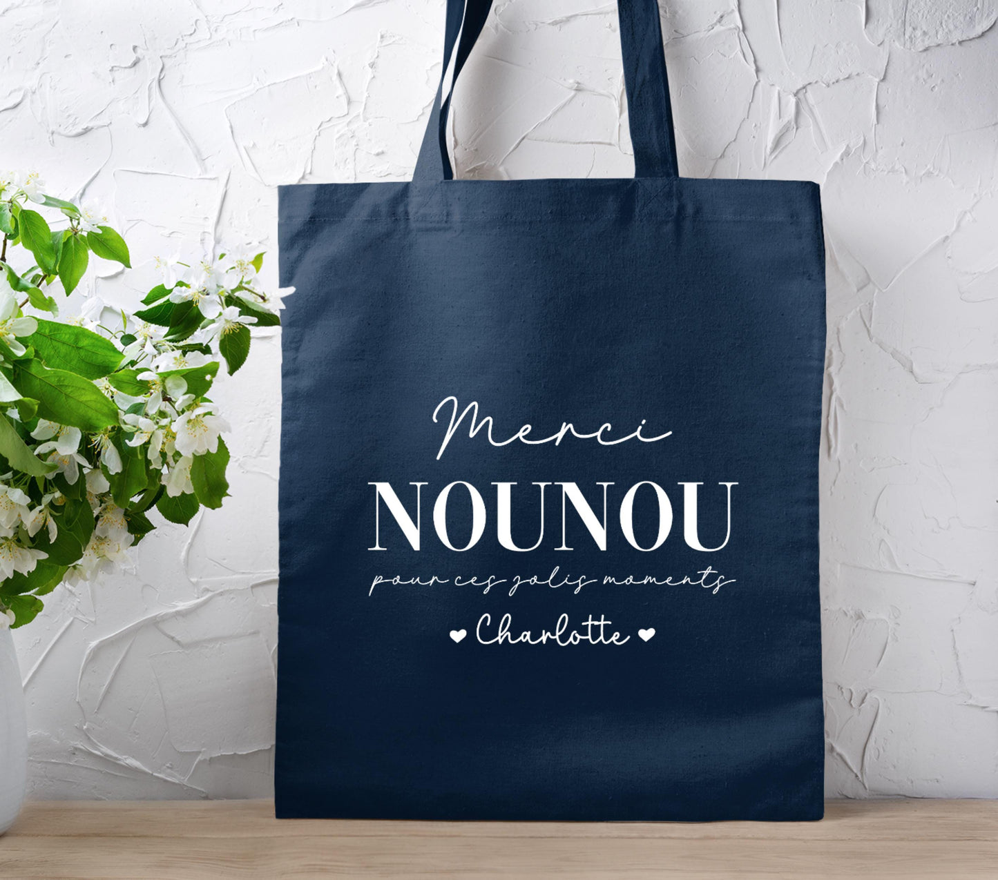 Tote bag personnalisé, Prénom enfant, Cadeau nounou, Cadeau maîtresse, Cadeau ATSEM