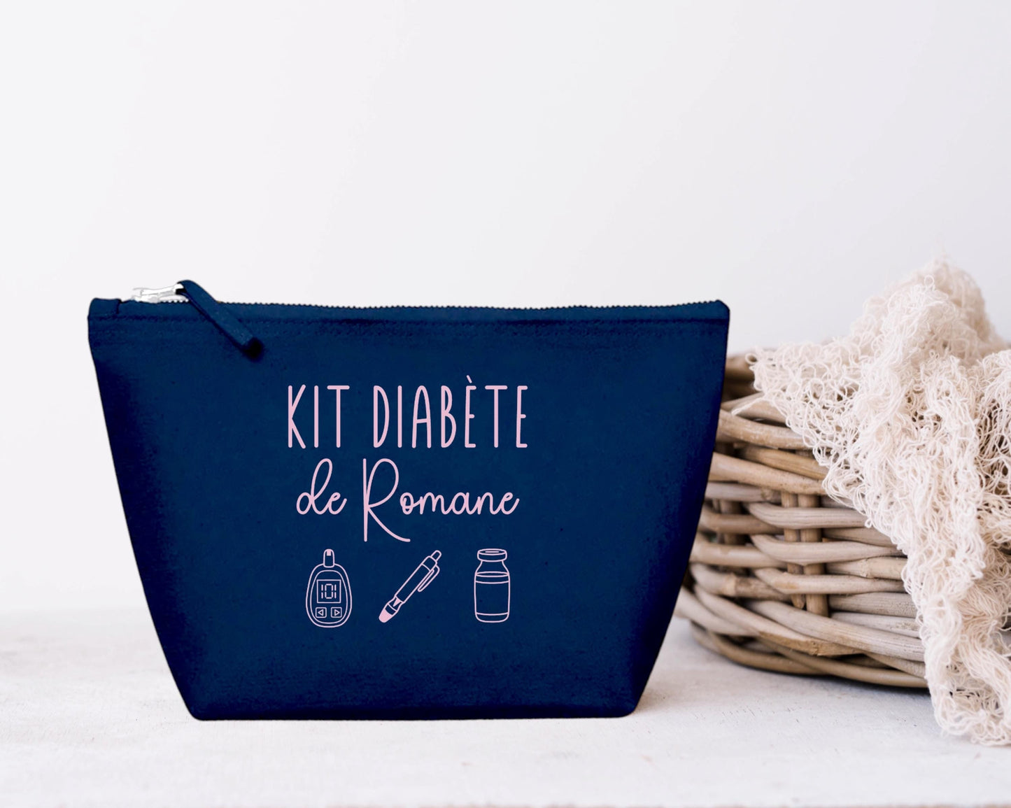 Trousse personnalisée, Trousse prénom, Trousse diabète, Rangement kit diabétique,