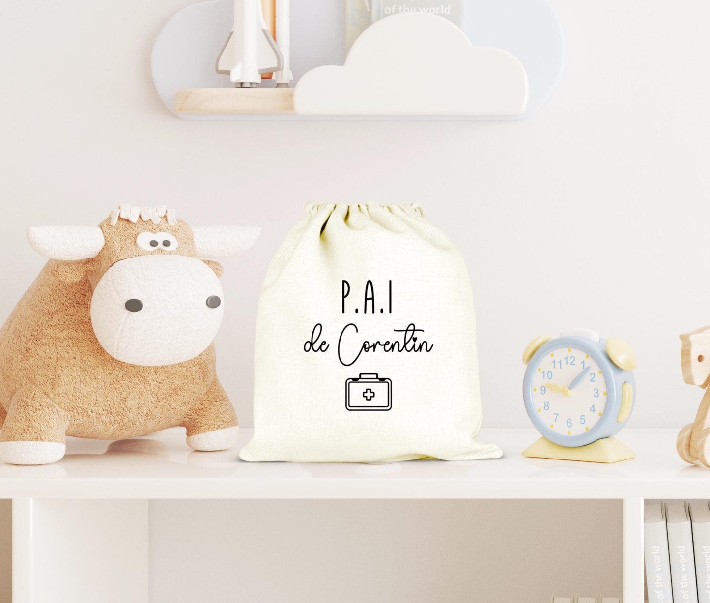 Pochon enfant personnalisé, Sac cordons, Pochon prénom,