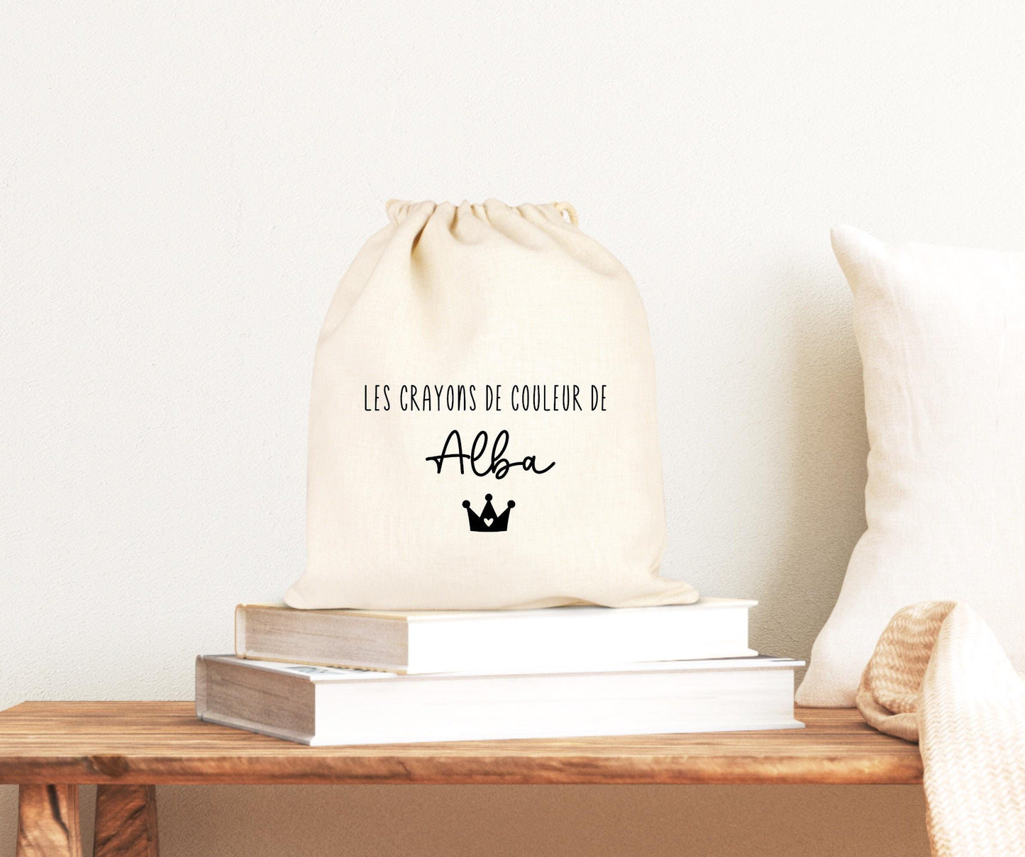 Pochon crayons de couleur, Sac rangement, Cadeau enfant