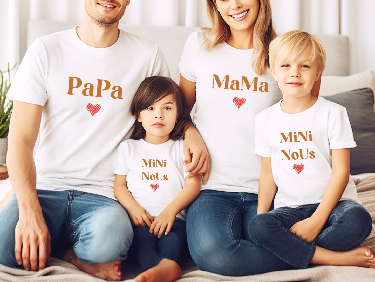 T-shirts Famille Personnalisés, T-shirts assortis, Cadeau Famille