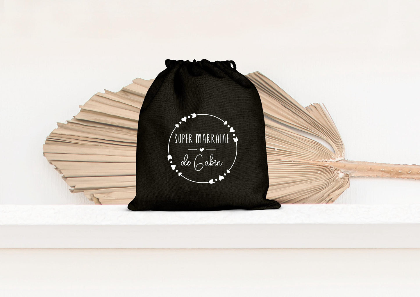 Sac de rangement, Pochon personnalisé, Cadeau Marraine