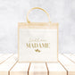 Sac en jute et coton personnalisé mariage, Sac fourre-tout Appelez moi madame, Sac evjf, Sac de la mariée, Cabas personnalisé mariage
