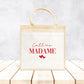 Sac en jute et coton personnalisé mariage, Sac fourre-tout Appelez moi madame, Sac evjf, Sac de la mariée, Cabas personnalisé mariage