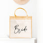 Sac en jute et coton personnalisé mariage, Sac evjf, Cadeau evjf, Enterrement vie de jeune fille, Future mariée, Cabas personnalisé