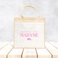 Sac en jute et coton personnalisé mariage, Sac fourre-tout Appelez moi madame, Sac evjf, Sac de la mariée, Cabas personnalisé mariage