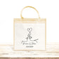 Sac en jute et coton personnalisé mariage, Sac EVJF, Sac de la mariée, Cabas personnalisé mariage