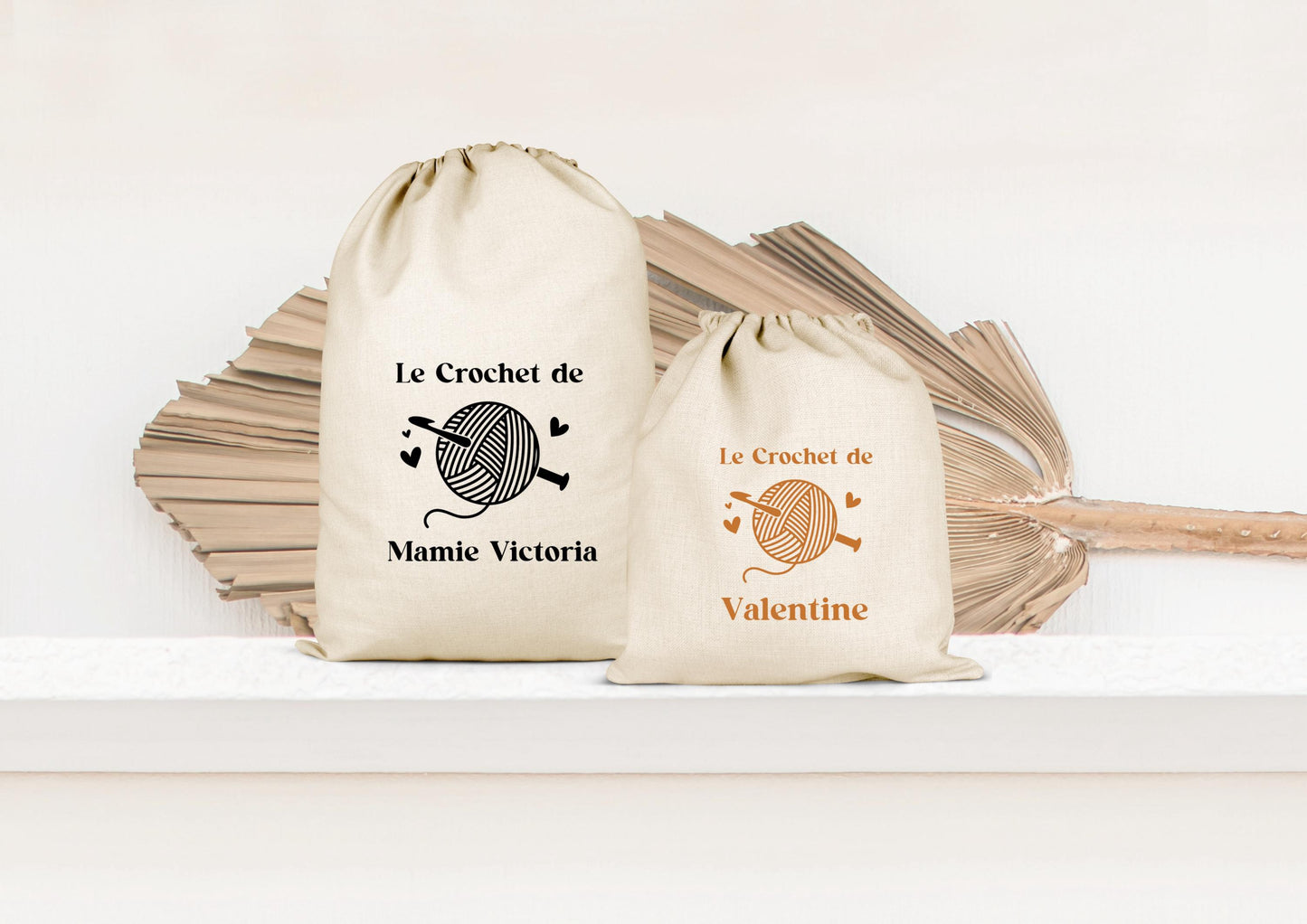Sac de rangement, Pochon personnalisé, Sac à cordons, Cadeau mamie