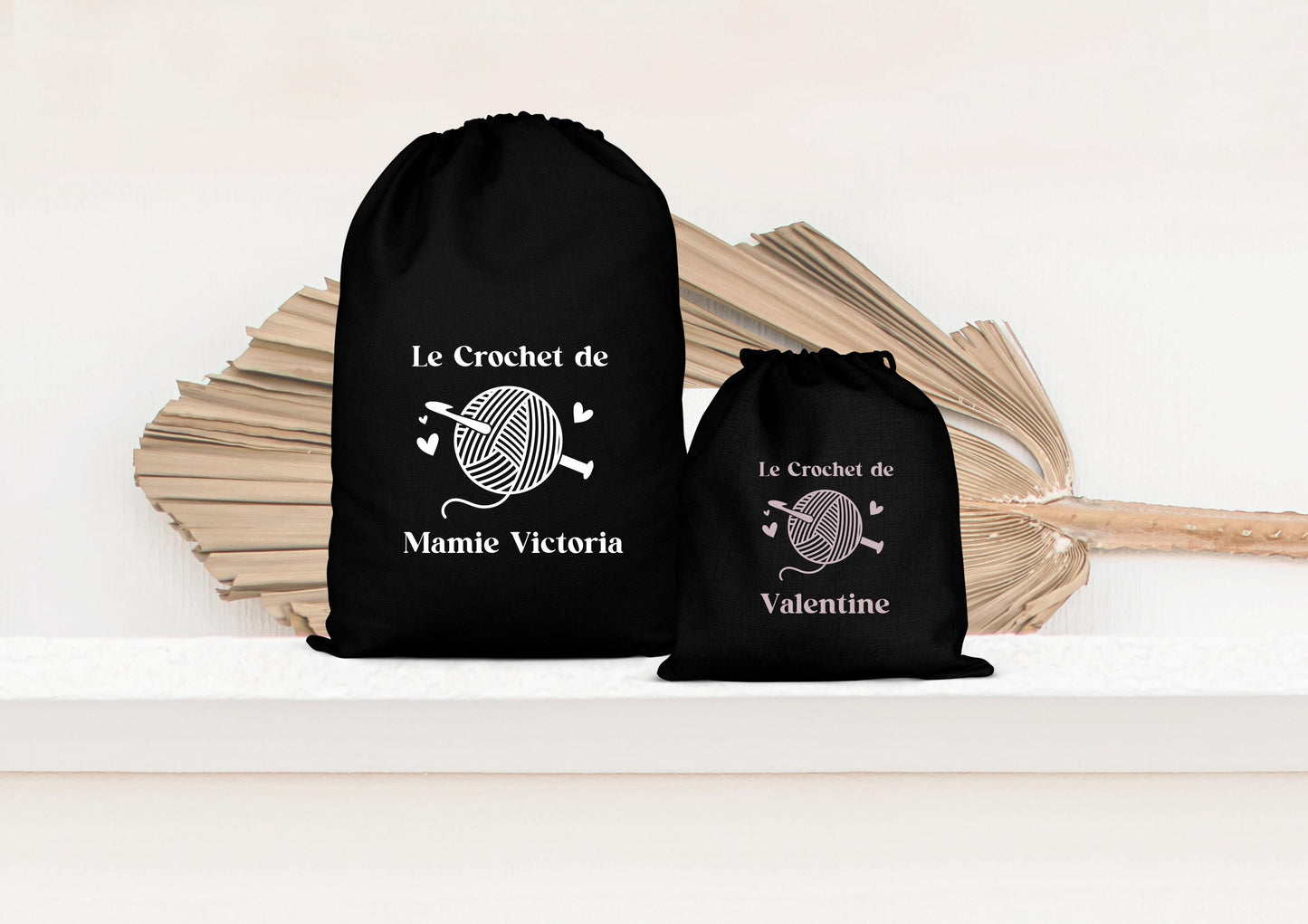 Sac de rangement, Pochon personnalisé, Sac à cordons, Cadeau mamie
