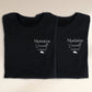 Duo t-shirts couple "Monsieur/Madame" personnalisés nom & date – Cadeau mariage – Tenue mariés – EVJF EVG