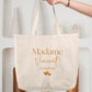 Cabas coton mariage personnalisé "Monsieur/Madame" nom & date – Cadeau mariage – Sac shopping – Souvenir