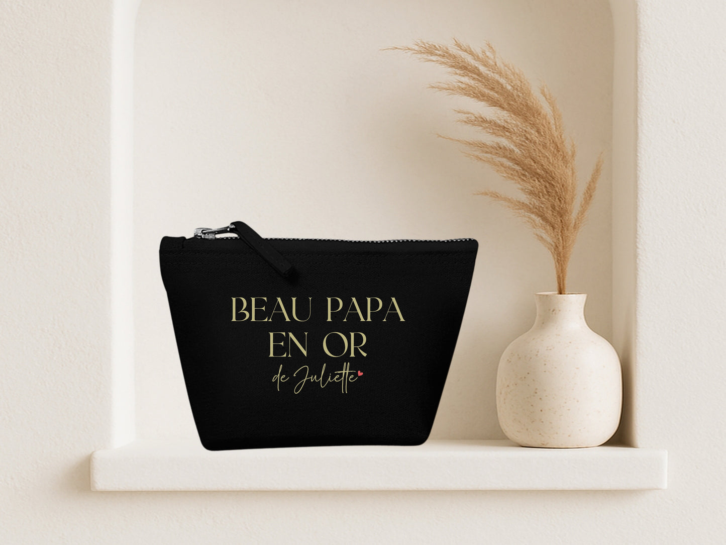 Trousse personnalisée "Beau Papa en Or" – Cadeau beau-papa – Pochette – Fête des Pères
