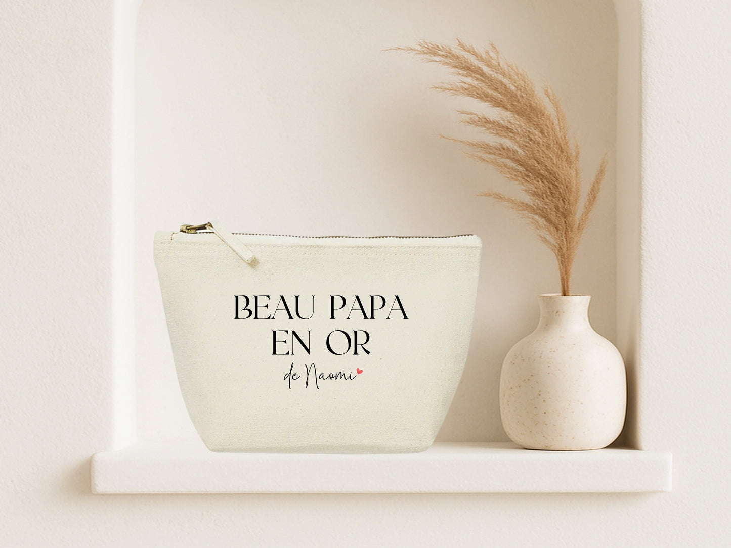 Trousse personnalisée "Beau Papa en Or" – Cadeau beau-papa – Pochette – Fête des Pères